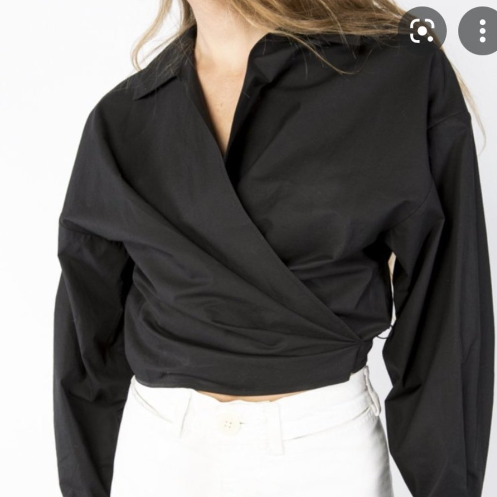 Shaina Mote Loire Top Onyx Poplin Side Small